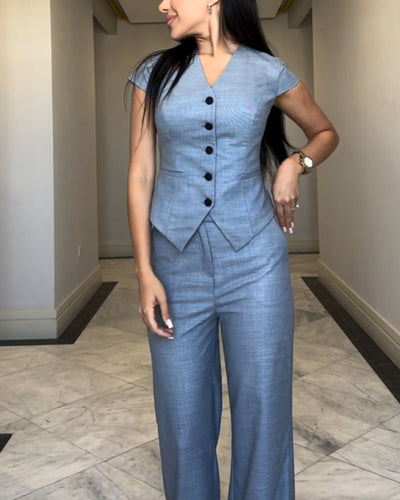 Lola | V-neck Top and Trousers Set