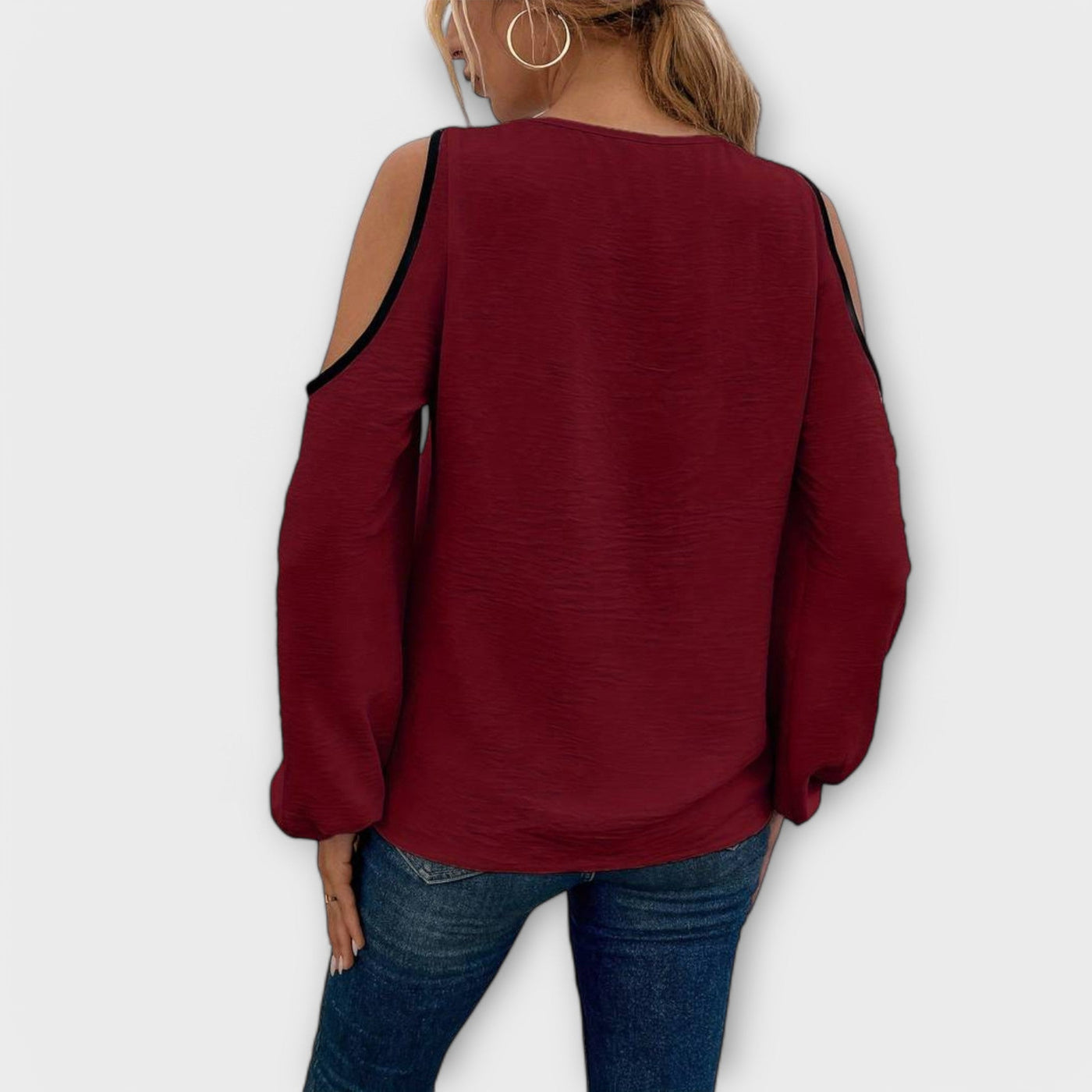 Scarlett – Colour Block Blouse, Square Neckline