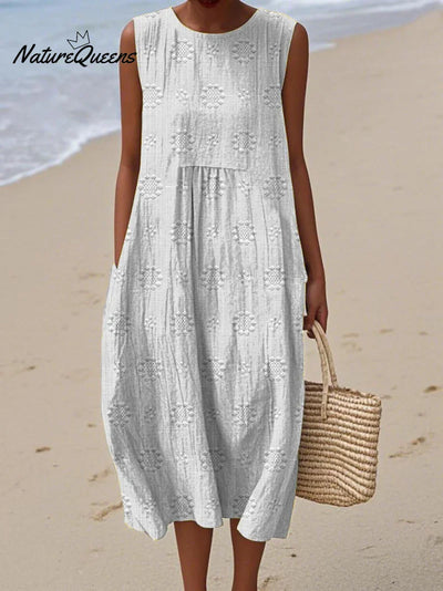Élodie | Sleeveless Embroidered Dress