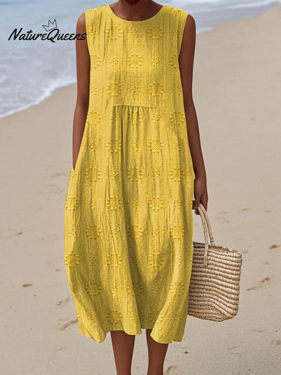 Élodie | Sleeveless Embroidered Dress