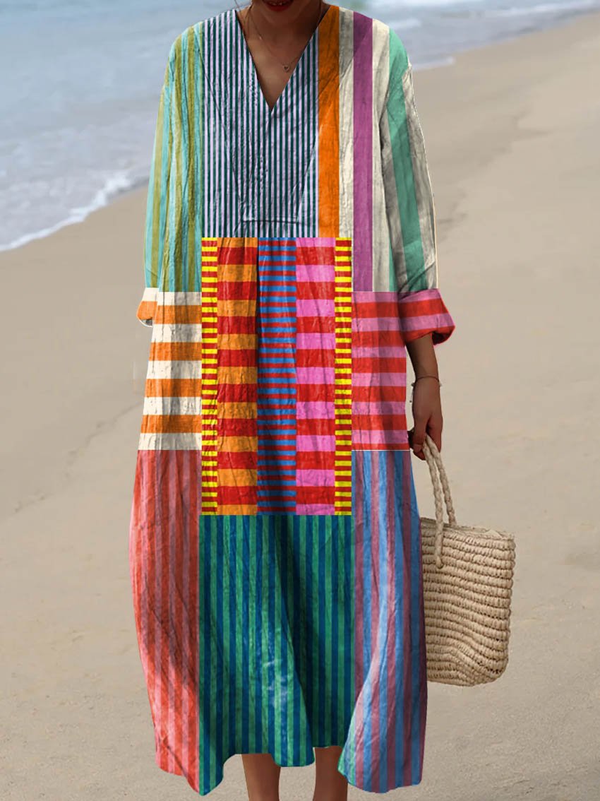 Angela | Colourful Maxi Dress  Artistic Energy with Playful Elegance