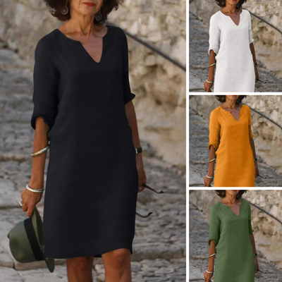 Berry | Elegant V-Neck Dress
