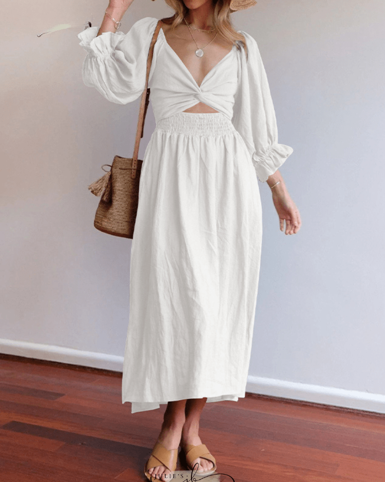 Tana | FRENCH DRESS WITH RUFFLED SLEEVES