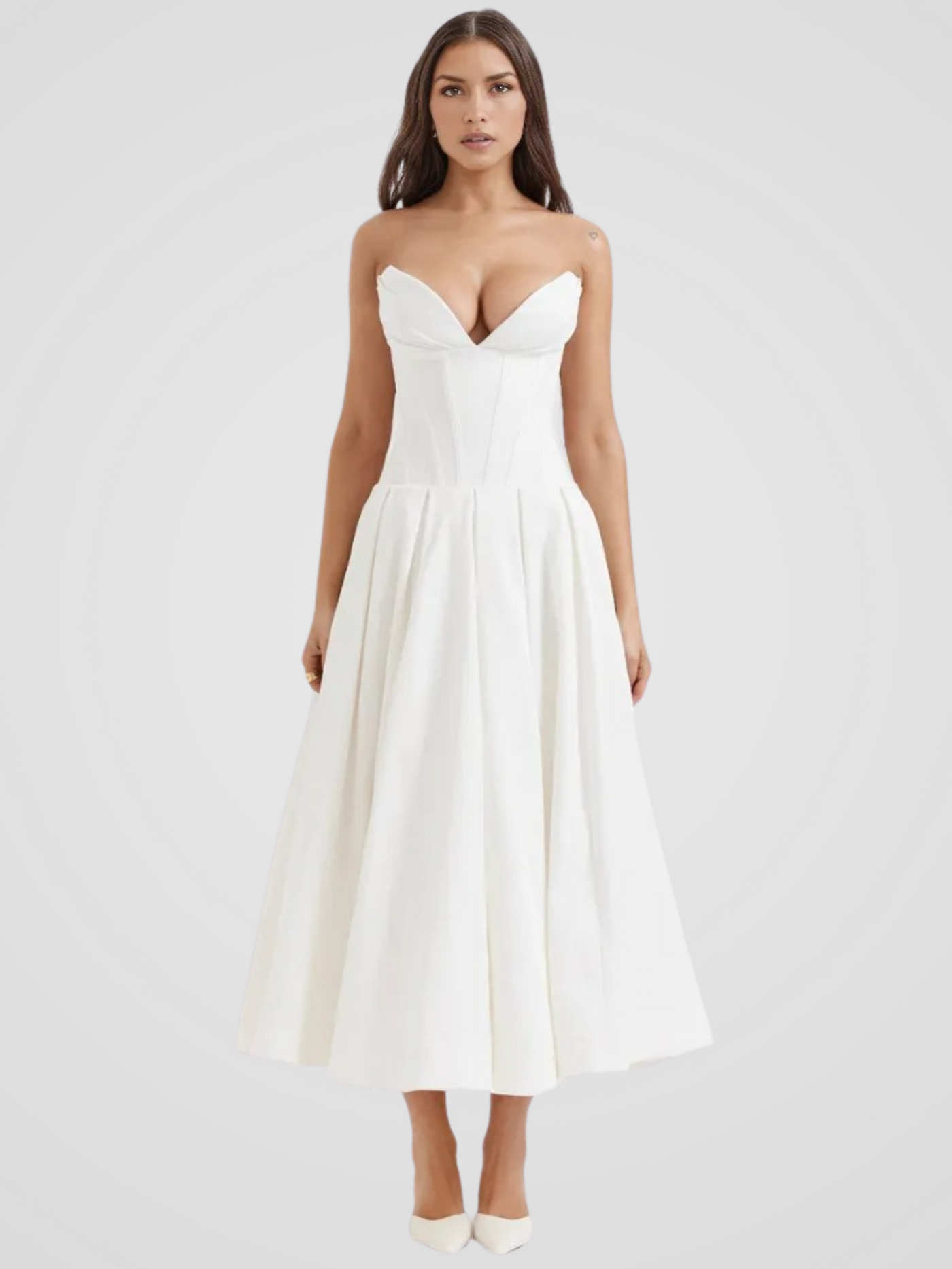Auriane™ | Strapless midi dress with corset top