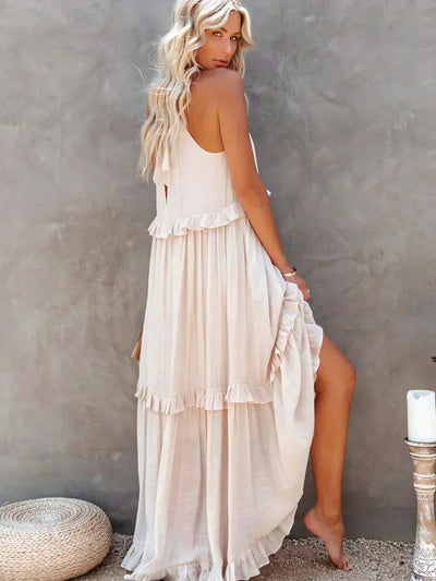 Sarah | Halter Maxi Dress with Ruffles (Almost Sold Out)
