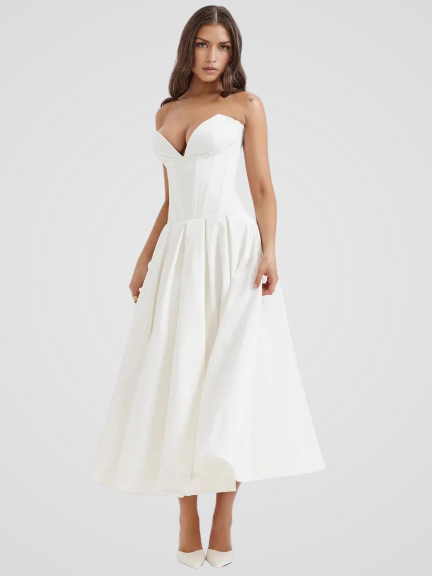 Auriane™ | Strapless midi dress with corset top
