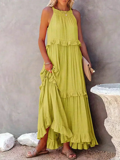 Sarah | Halter Maxi Dress with Ruffles (Almost Sold Out)