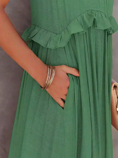 Sarah | Halter Maxi Dress with Ruffles (Almost Sold Out)