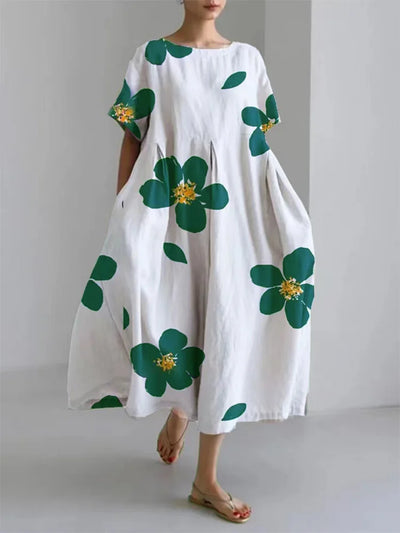 CATHERINE | Long summer dress with bright flowers and soft comfort for sunny days