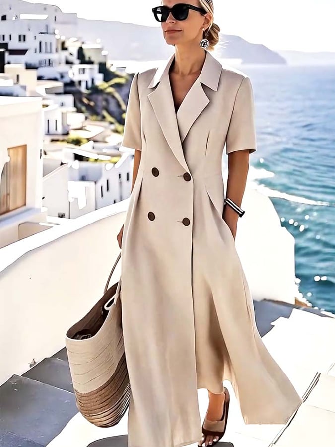 Women'S Loose Solid Color Dress