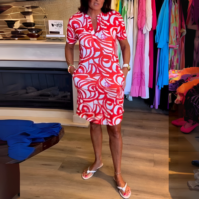 Nola | Bold Print Polo Dress