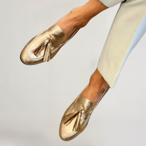 Chloé™ | Gold Loafers for Women