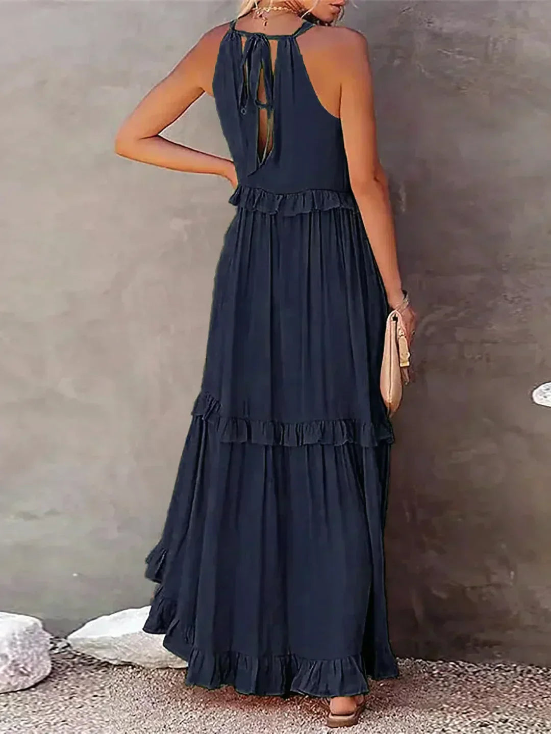 Sarah | Halter Maxi Dress with Ruffles (Almost Sold Out)
