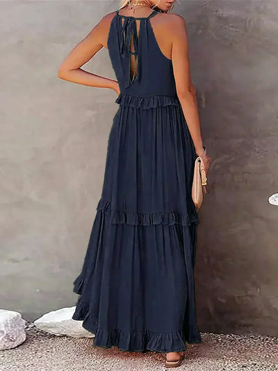 Sarah | Halter Maxi Dress with Ruffles (Almost Sold Out)
