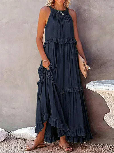 Sarah | Halter Maxi Dress with Ruffles (Almost Sold Out)