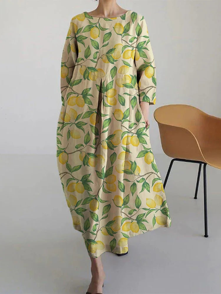 AUBE | Midi floral dress with airy comfort and Mediterranean style, perfect for summer