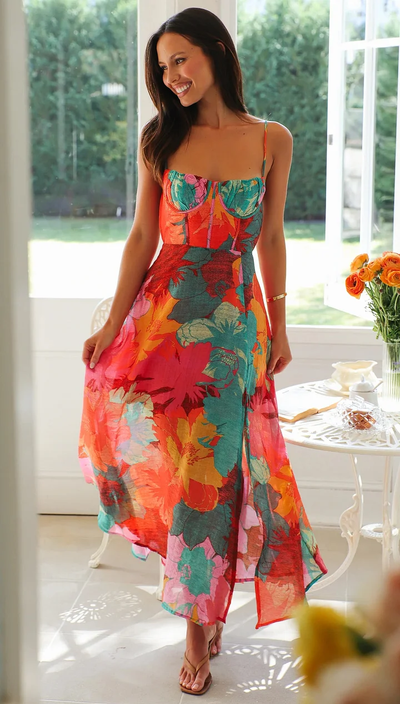 Camille™ | Floral Dress with Tied Back