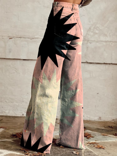 Sophia™ - Pink Explosion Wide Leg Trousers