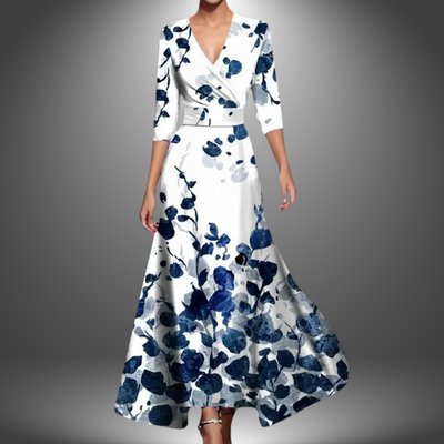 Zora - Flattering V-Neck Half Sleeve Boho Maxi Dress