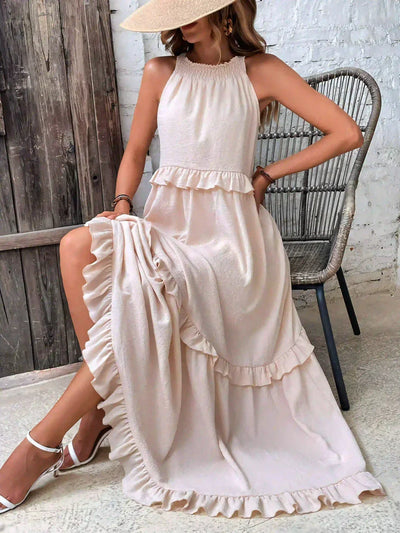 Sarah | Halter Maxi Dress with Ruffles (Almost Sold Out)