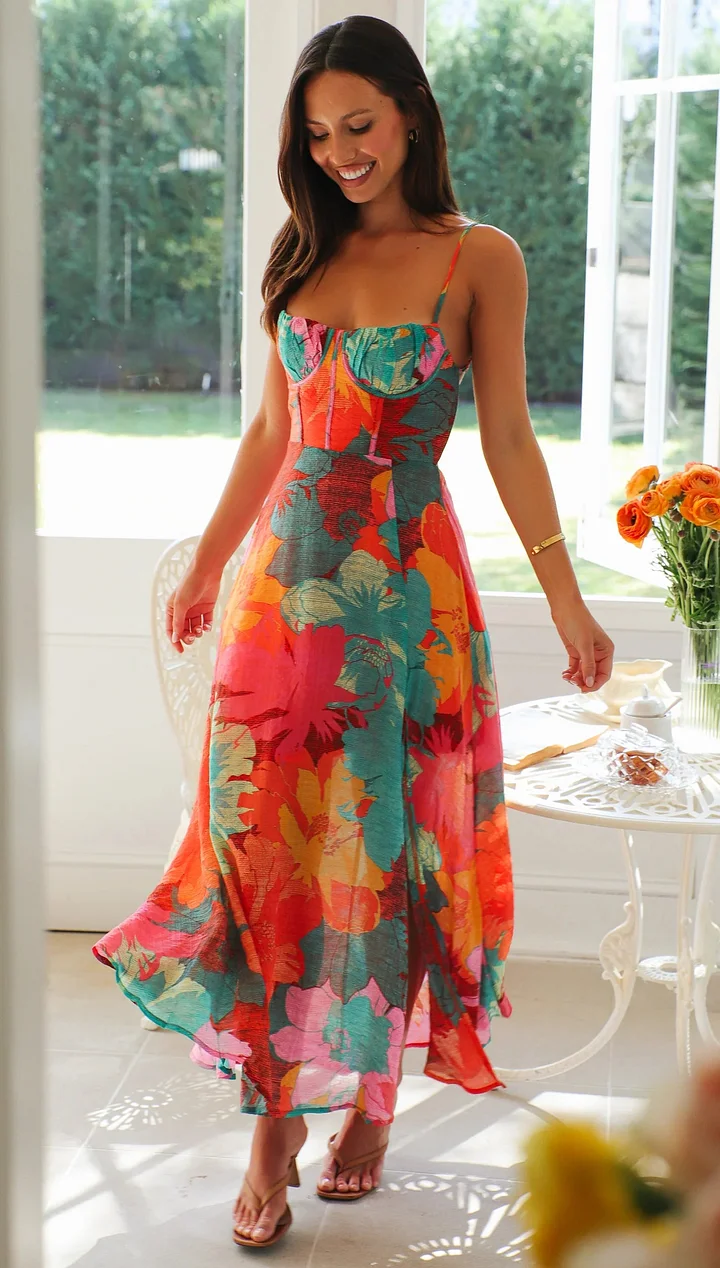 Camille™ | Floral Dress with Tied Back