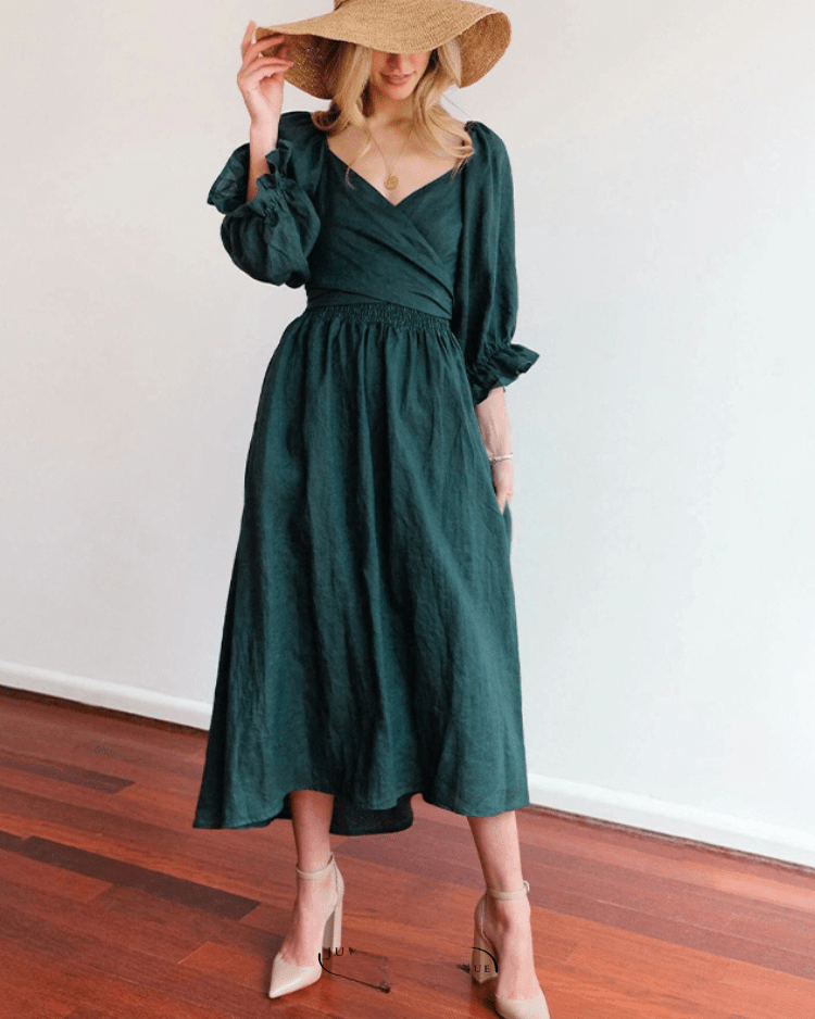 Tana | FRENCH DRESS WITH RUFFLED SLEEVES