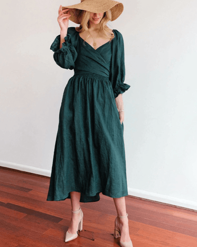 Tana | FRENCH DRESS WITH RUFFLED SLEEVES