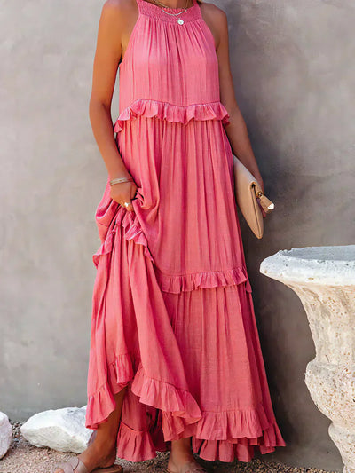 Sarah | Halter Maxi Dress with Ruffles (Almost Sold Out)