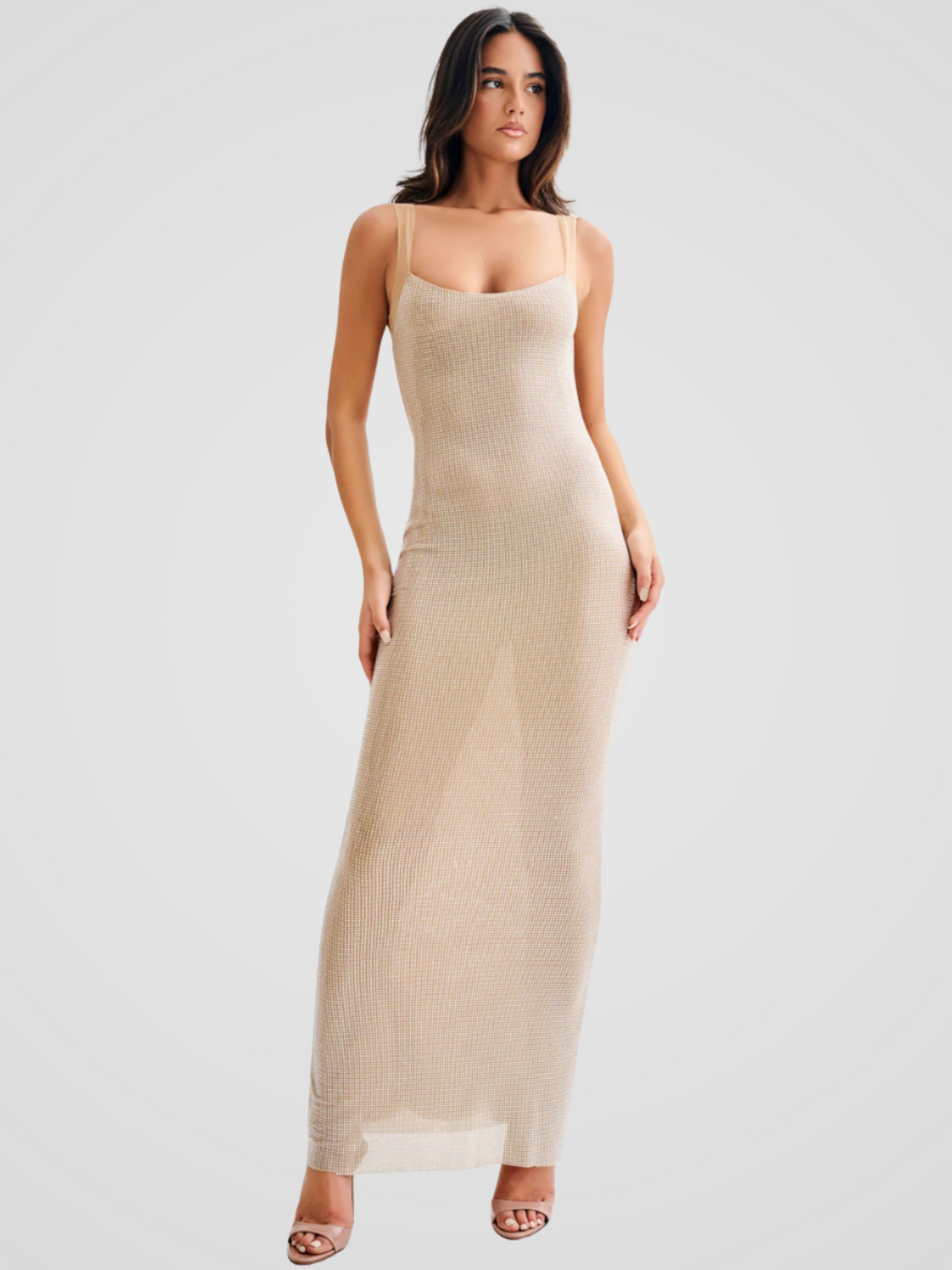 Serena™ | Sequin Maxi Dress with Open Back