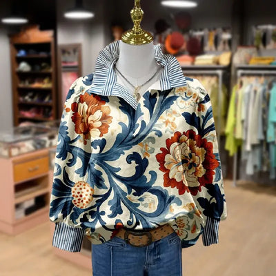 Chloe - Vintage Floral Printed Blouse