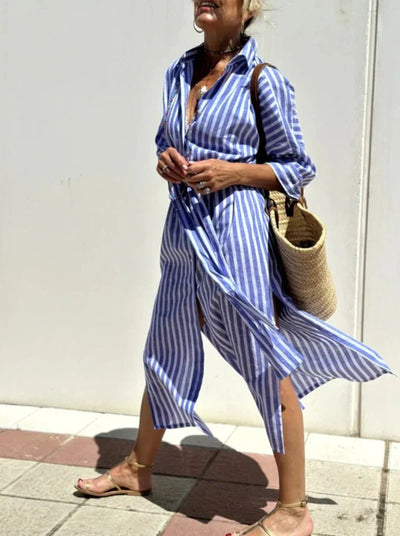 Eliane | Striped Dress with Collar