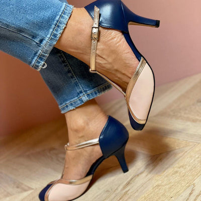 Alessia™ | Colourful and Comfortable T-strap Pumps with Round Toe