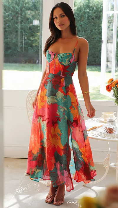 Camille™ | Floral Dress with Tied Back