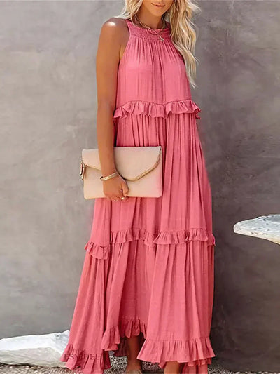 Sarah | Halter Maxi Dress with Ruffles (Almost Sold Out)
