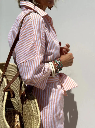 Eliane | Striped Dress with Collar