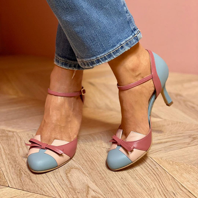 Bellarosa | Colourful sandals with knot and strap, round toe