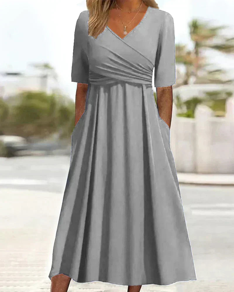 Annabelle - Short-Sleeved Crossover Dress