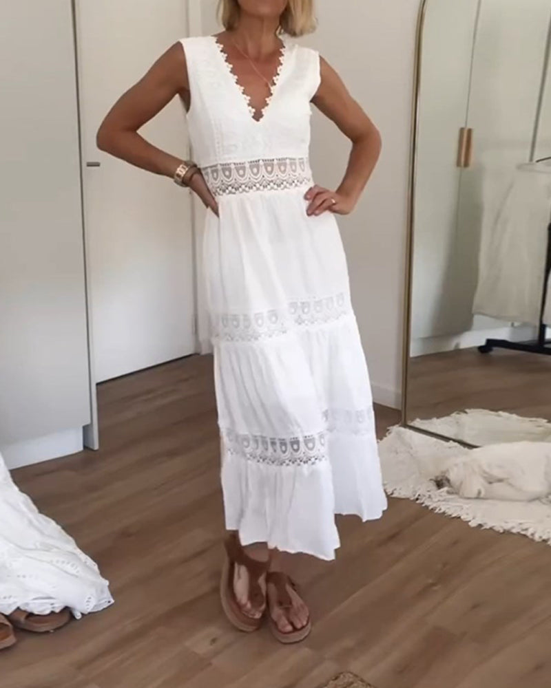 Kate | White Lace Maxi Dress