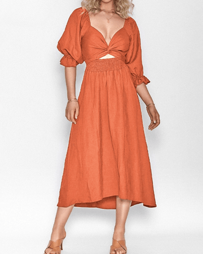 Tana | FRENCH DRESS WITH RUFFLED SLEEVES