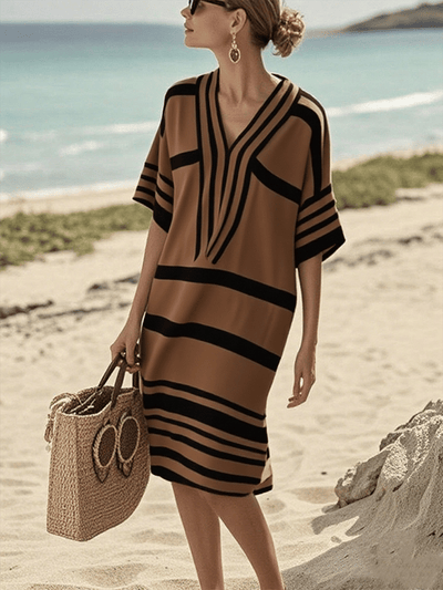 Women'S Contrast Striped Dress