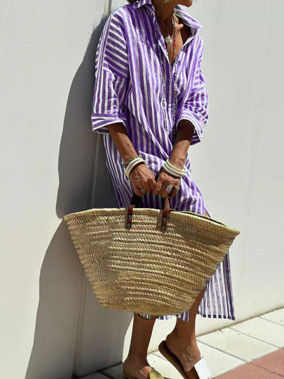 Eliane | Striped Dress with Collar