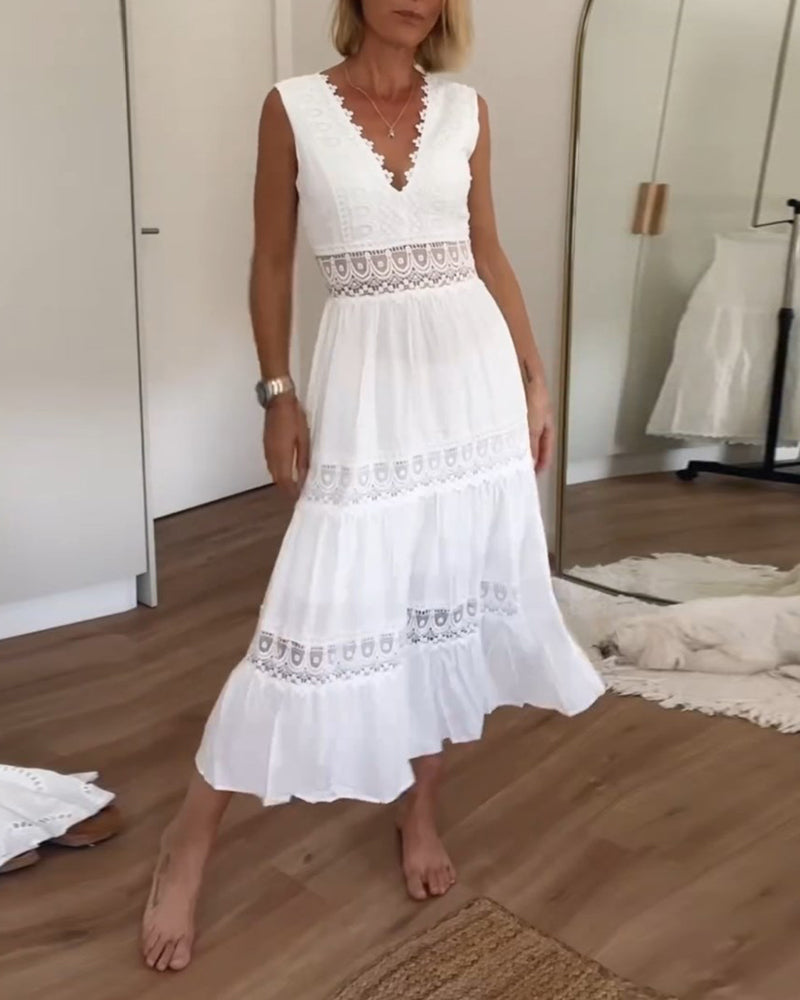 Kate | White Lace Maxi Dress