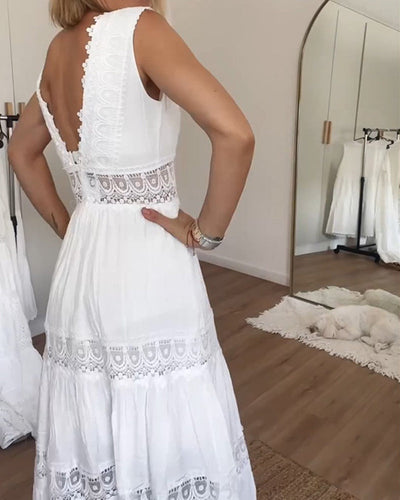 Kate | White Lace Maxi Dress