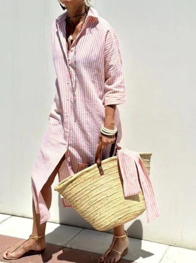 Eliane | Striped Dress with Collar
