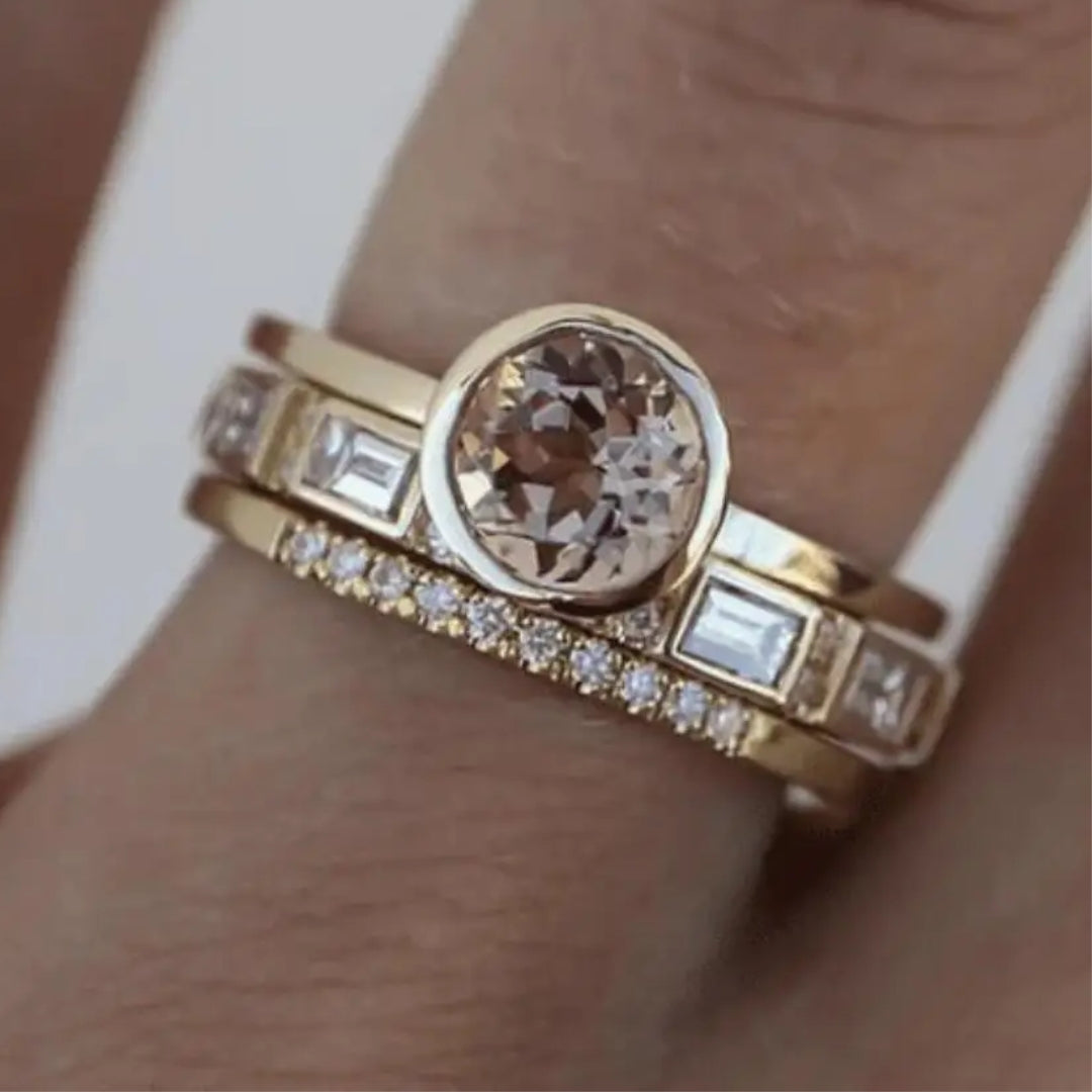 Vintage Gold Crystal Ring