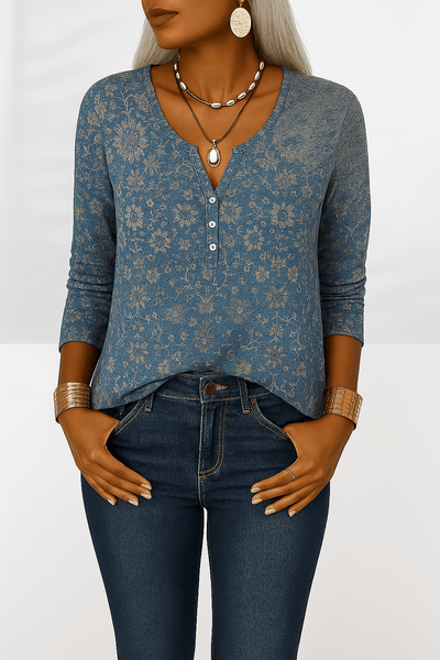 Nayla Vintage Henley Top