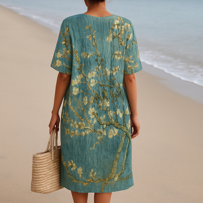 ALMONDE | Teal Floral Print Dress