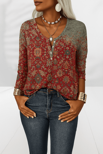 Nayla Vintage Henley Top