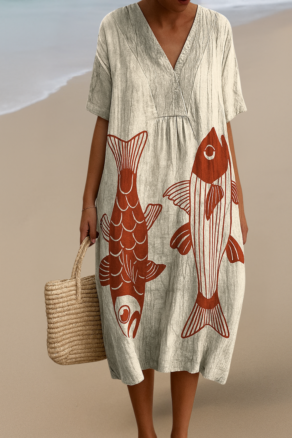 Ada | Art Inspired Cotton Dress Natural Beauty That Captures Attention