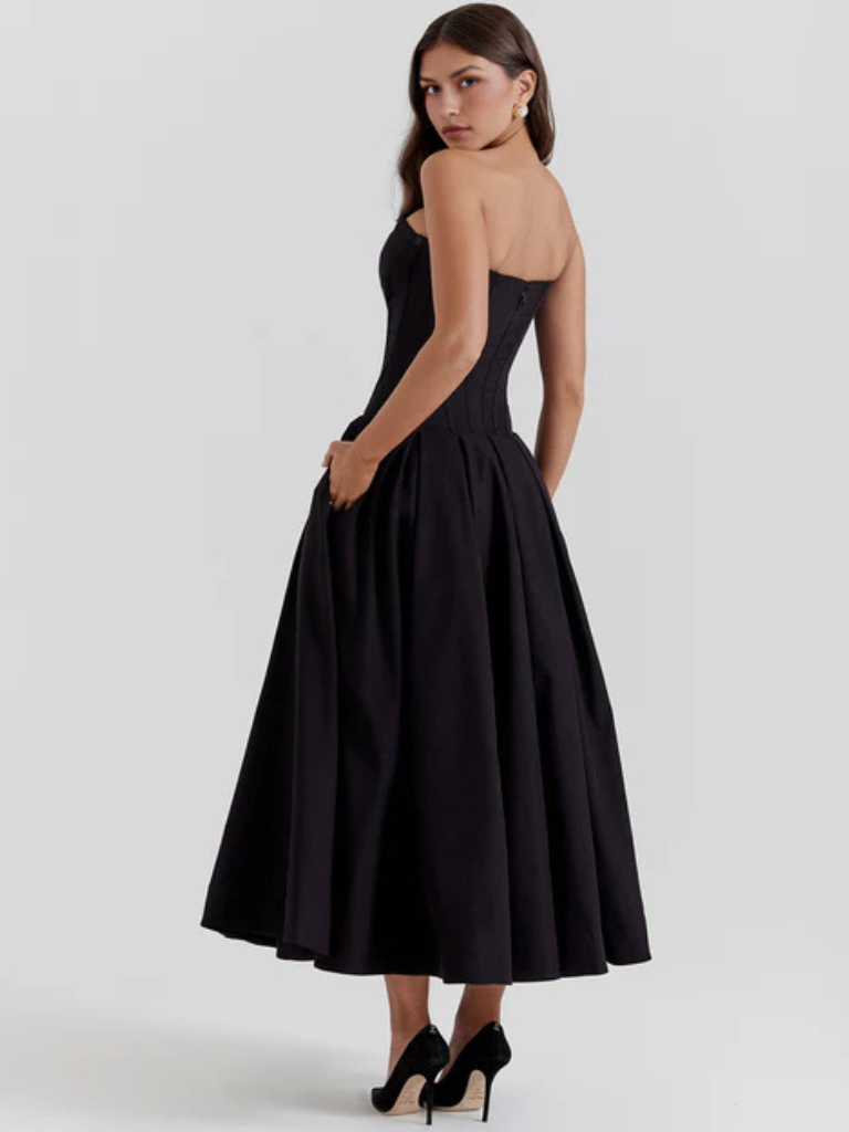 Auriane™ | Strapless midi dress with corset top
